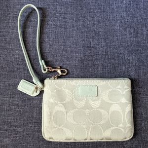 EUC Signature C Coach Small Wristlet, Light Blue
